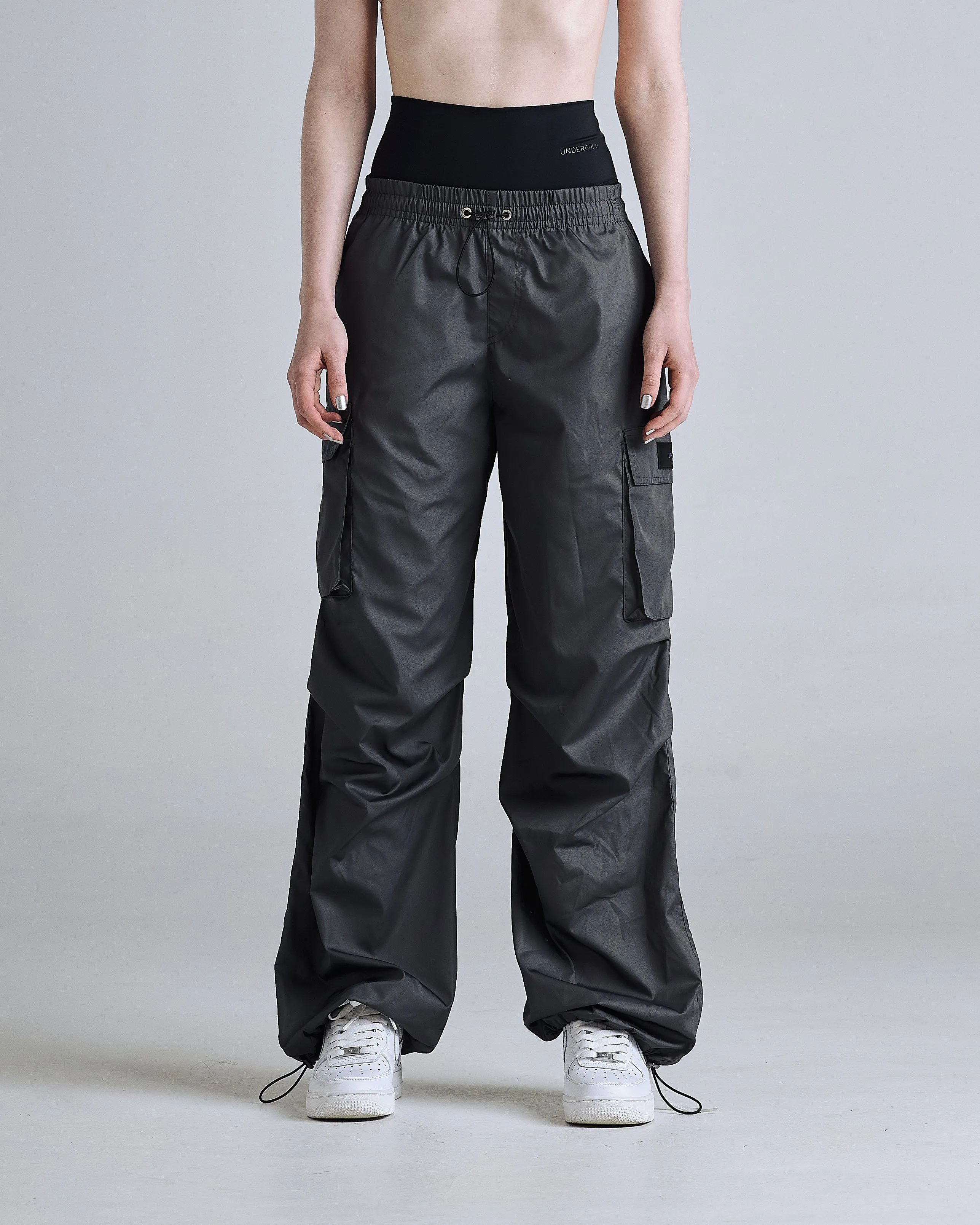 Basics Parachute Cargo Pants Gray