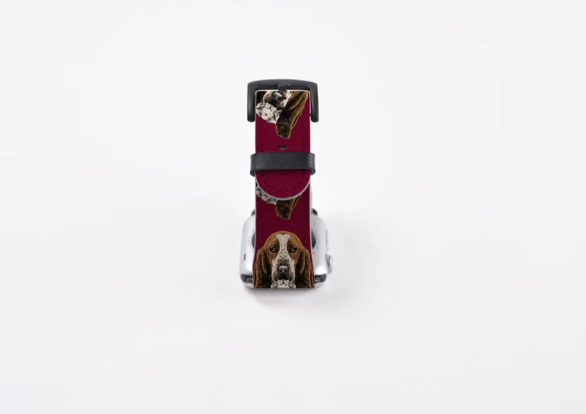 Basset Hound Maroon Apple Watch Strap