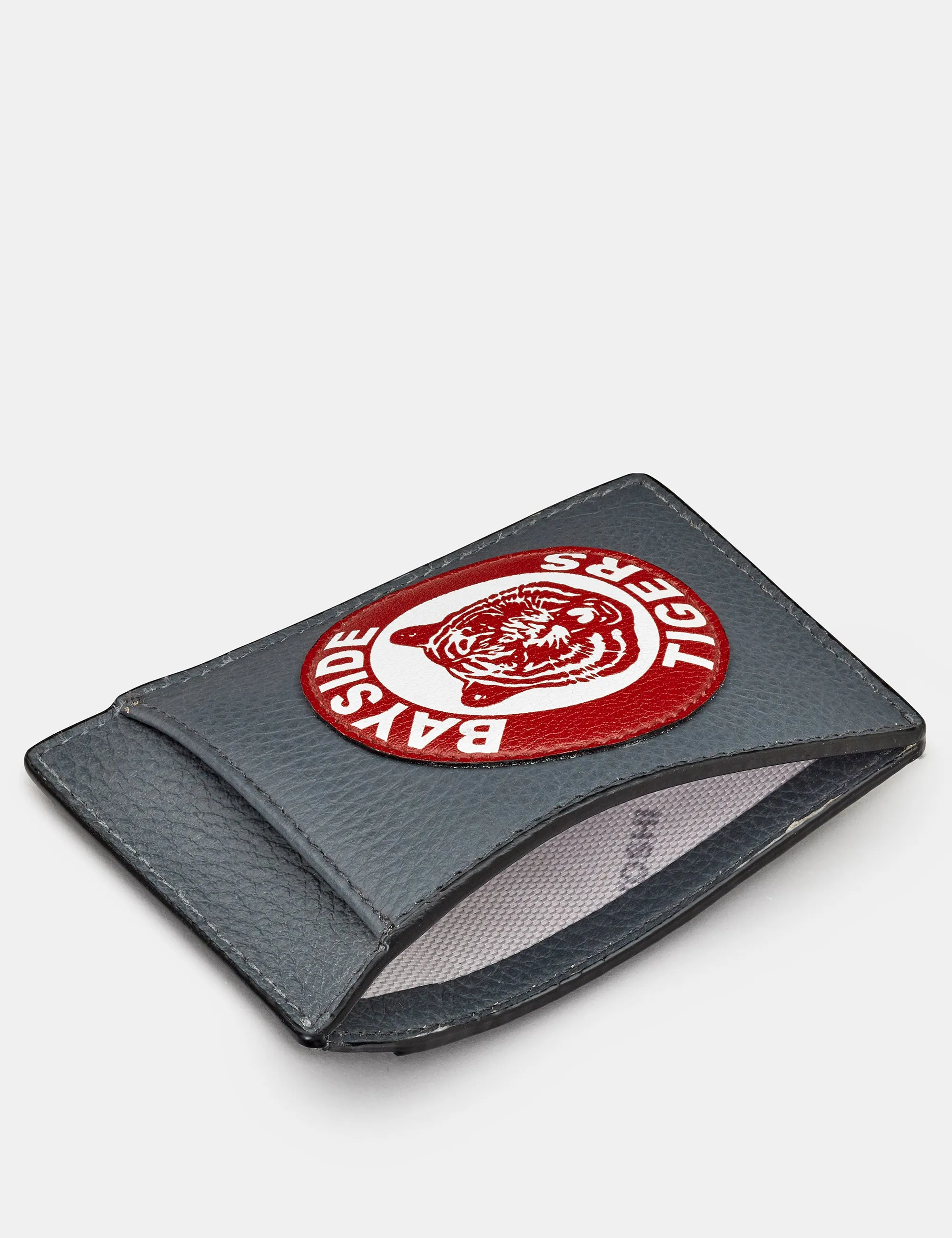 Bayside Tigers Grey Leather Compact Card Holder