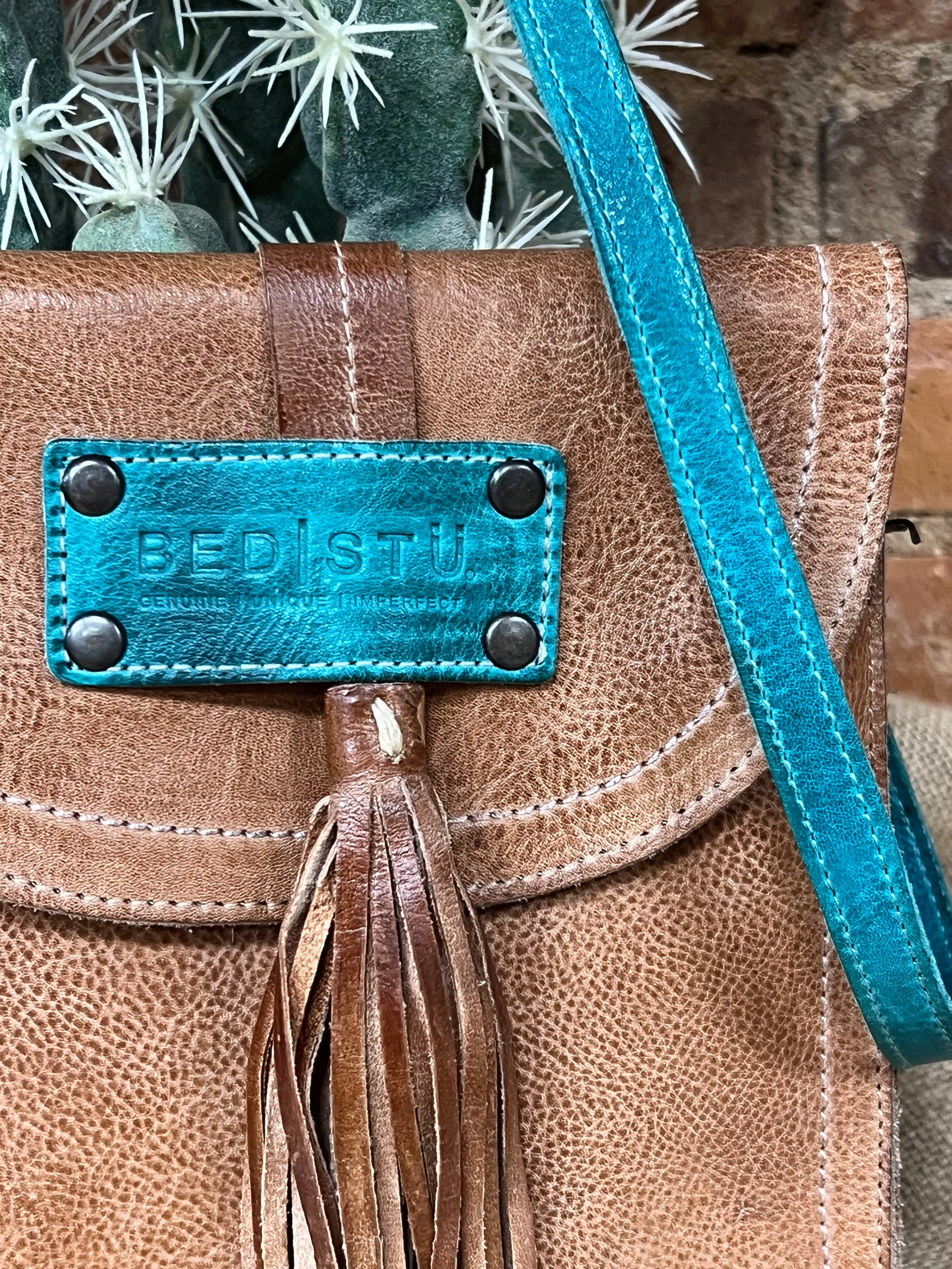 Bed Stu Light Brown & Teal Sterling Custom Purse BSC04