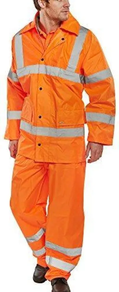 Beeswift Lightweight Hi Vis Waterproof Suit (Jacket & Trousers) Beeswift- Ts8