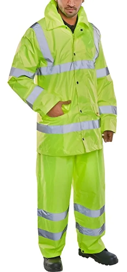 Beeswift Lightweight Hi Vis Waterproof Suit (Jacket & Trousers) Beeswift- Ts8