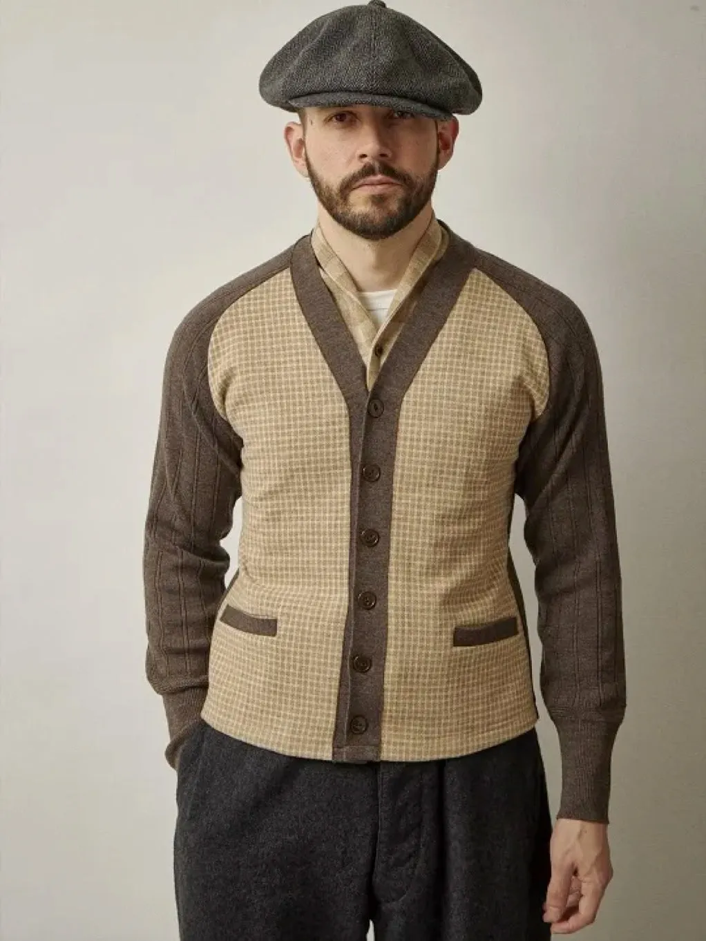 Belafonte Ragtime Clothing, Panel Cardigan, Smokey Brown