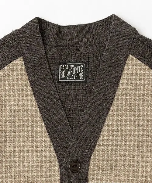 Belafonte Ragtime Clothing, Panel Cardigan, Smokey Brown