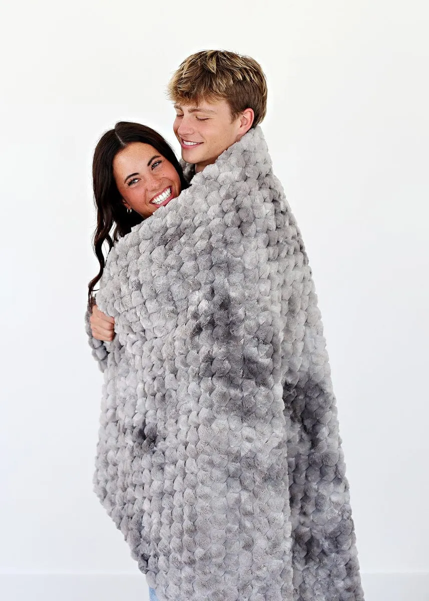 Belgian Waffle Pewter Blanket