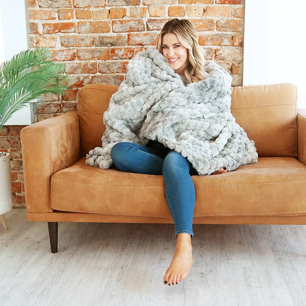 Belgian Waffle Pewter Blanket