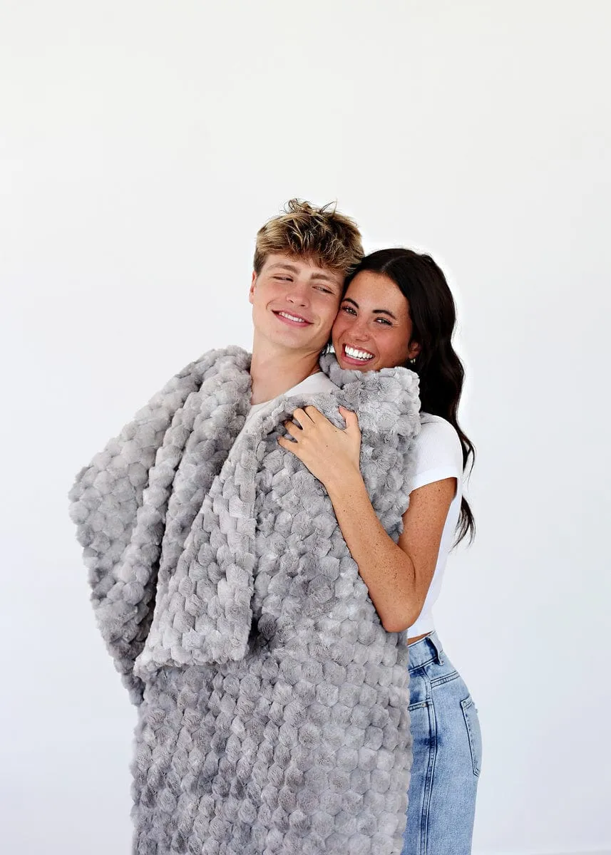 Belgian Waffle Pewter Blanket