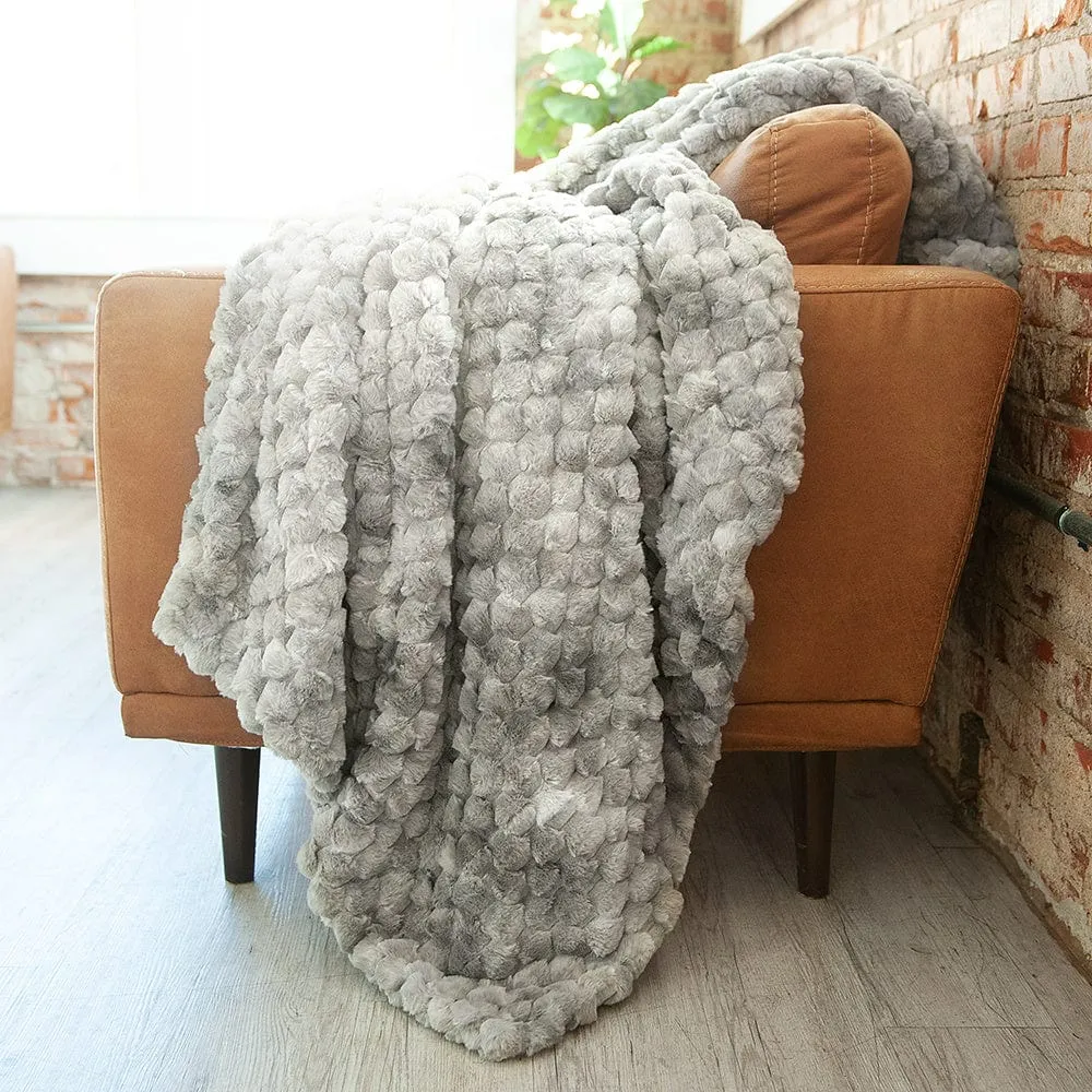 Belgian Waffle Pewter Blanket