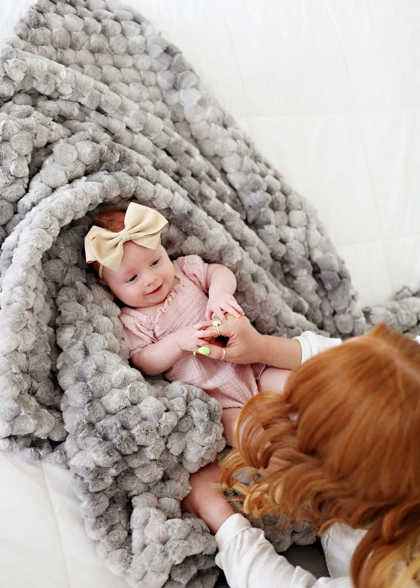 Belgian Waffle Pewter Blanket