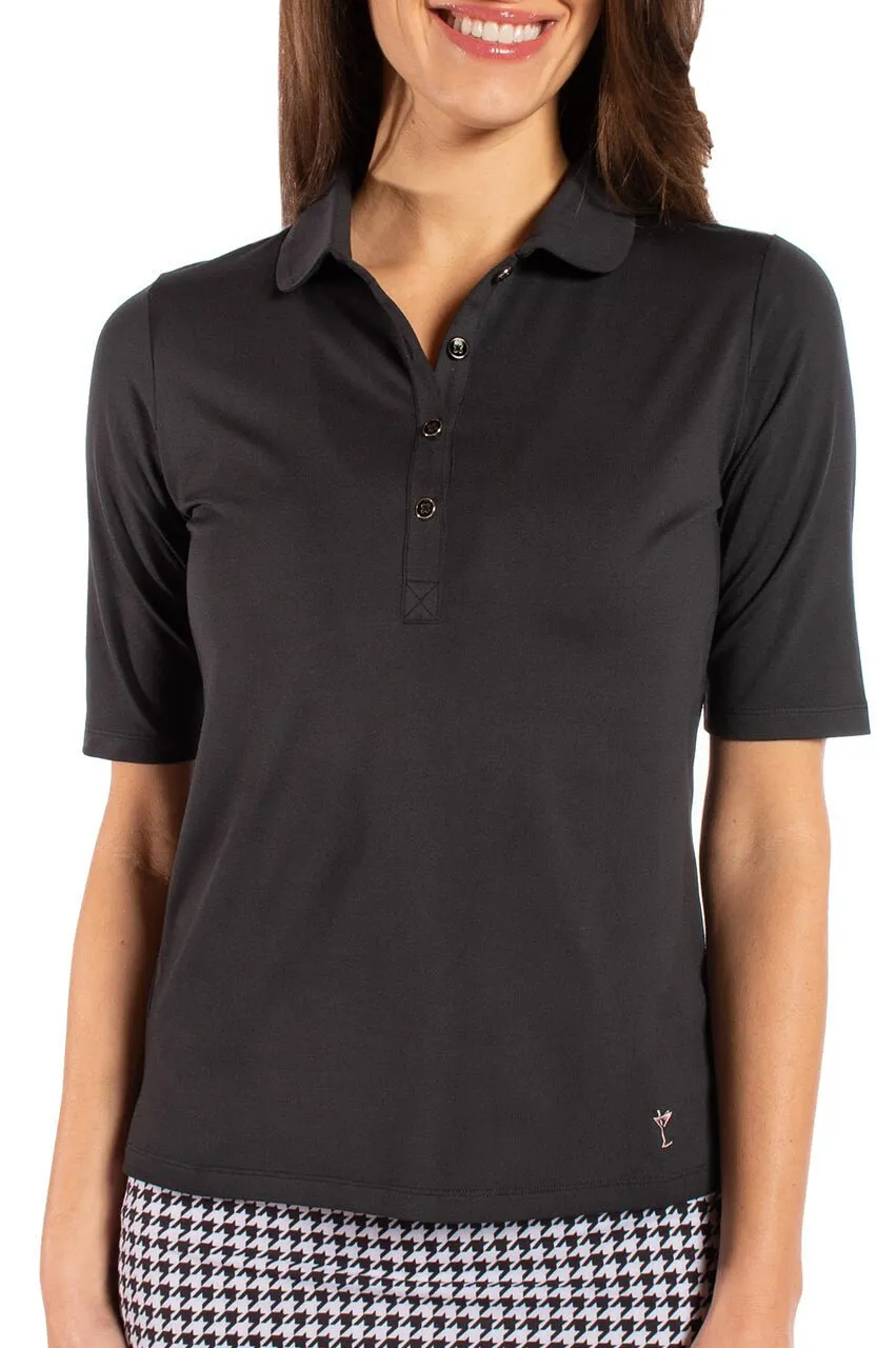 Black Fabulous Elbow Polo