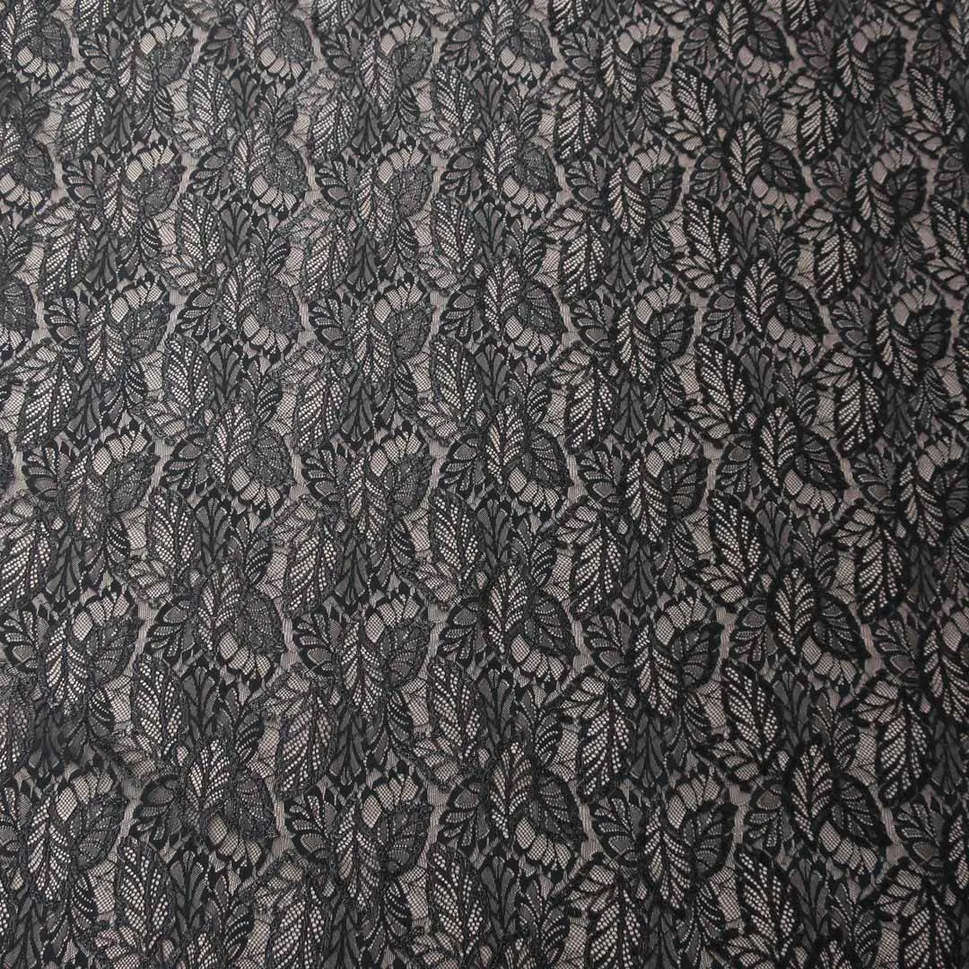 Black Floral Chantilly French Alencon Lace