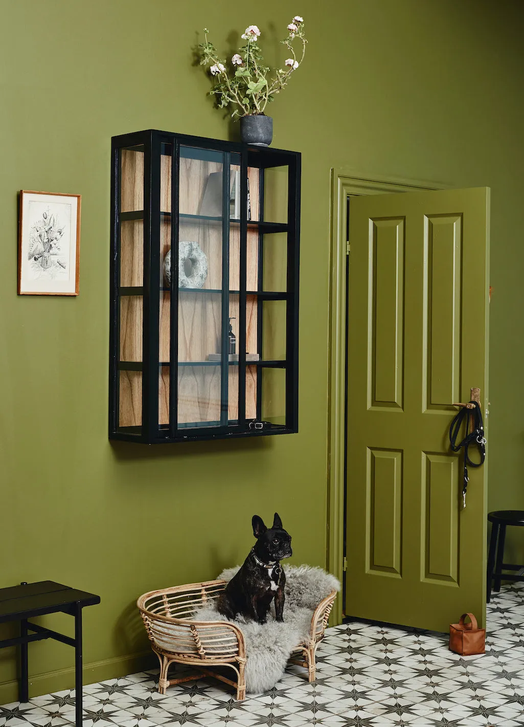 Black Mahogany Wall Cabinet.