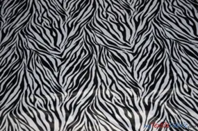 Black White Zebra Print Fabric | Zebra Satin Fabric | Dull Satin Print | 60" Wide |