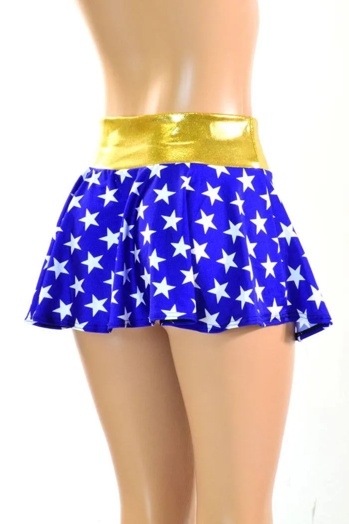 Blue & White Star Circle Skirt