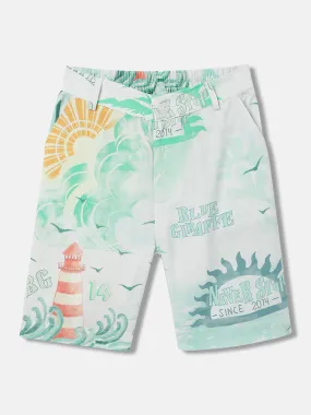 Blue Giraffe Boys Multi Printed Regular Fit Shorts