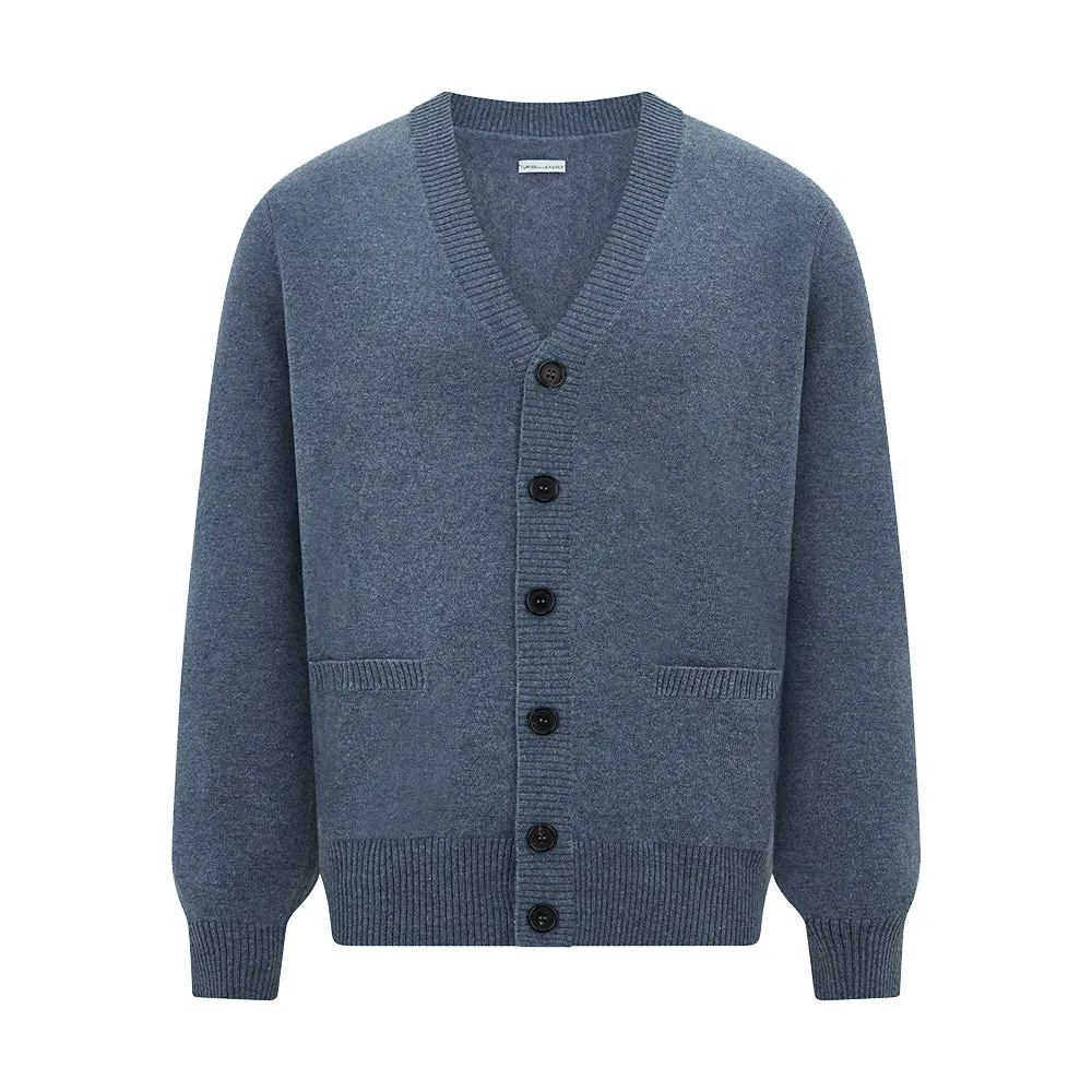 Blue Melange Cashmere Cardigan