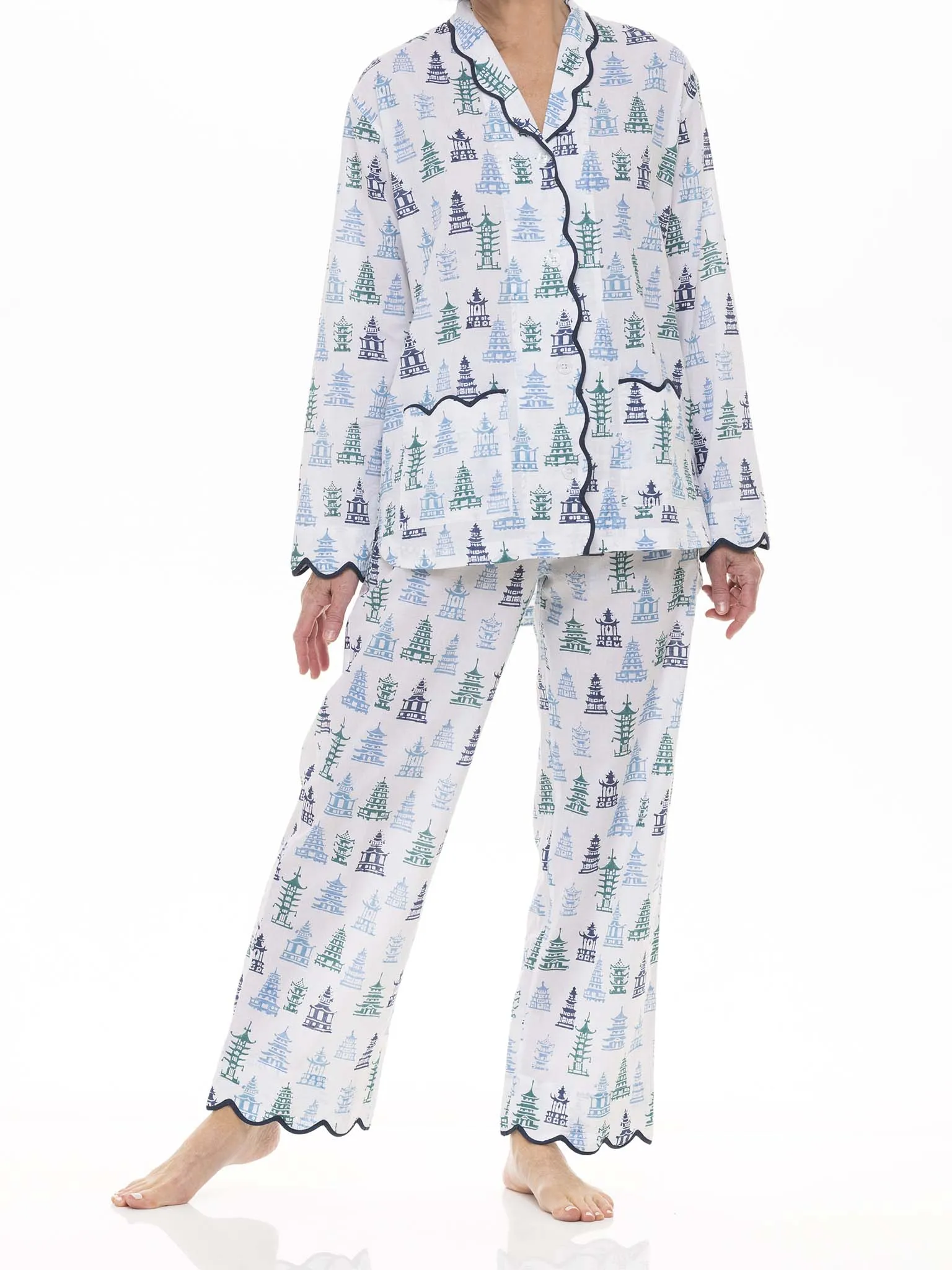 Blue/Green Pagoda Pajamas