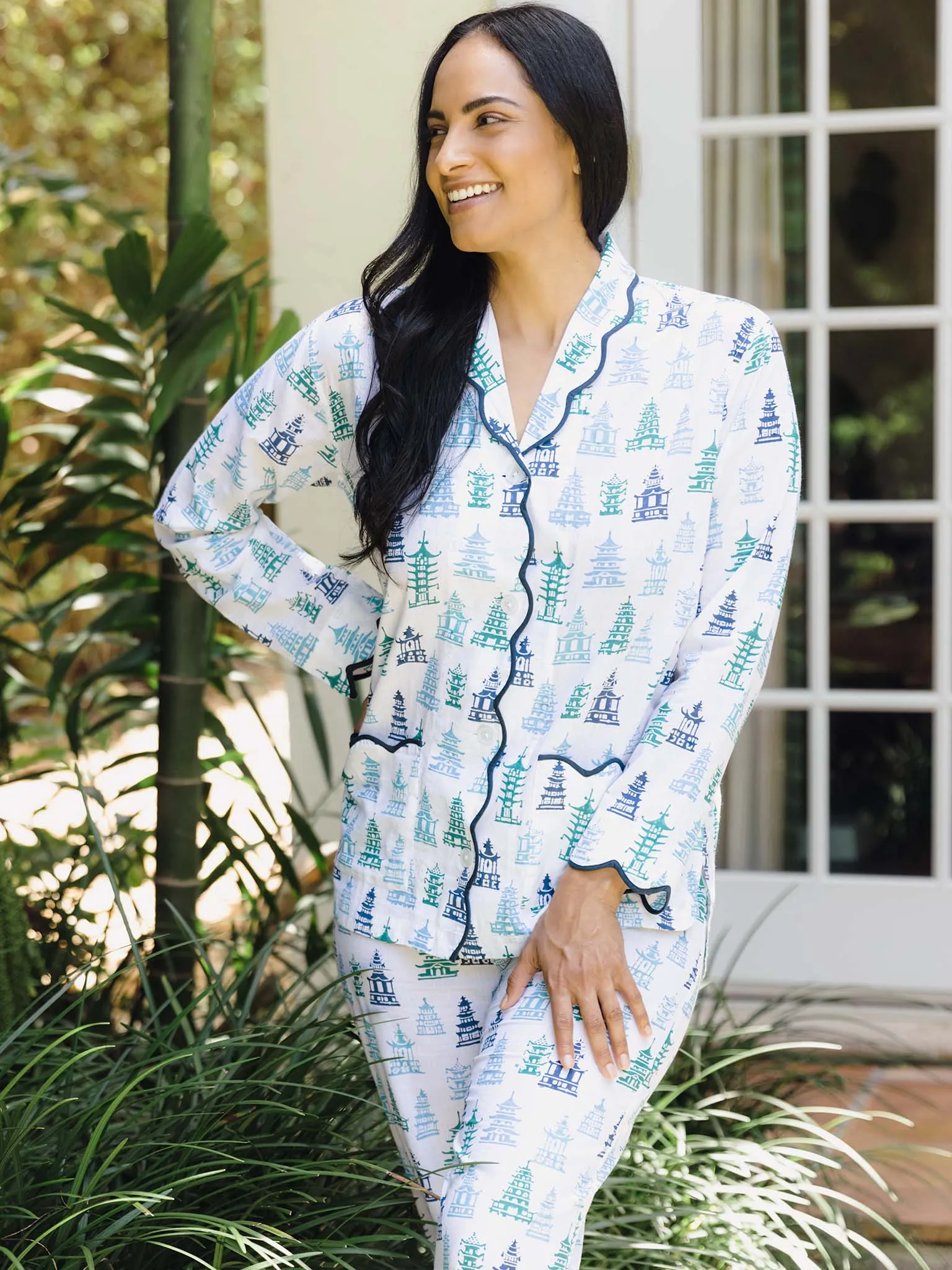 Blue/Green Pagoda Pajamas