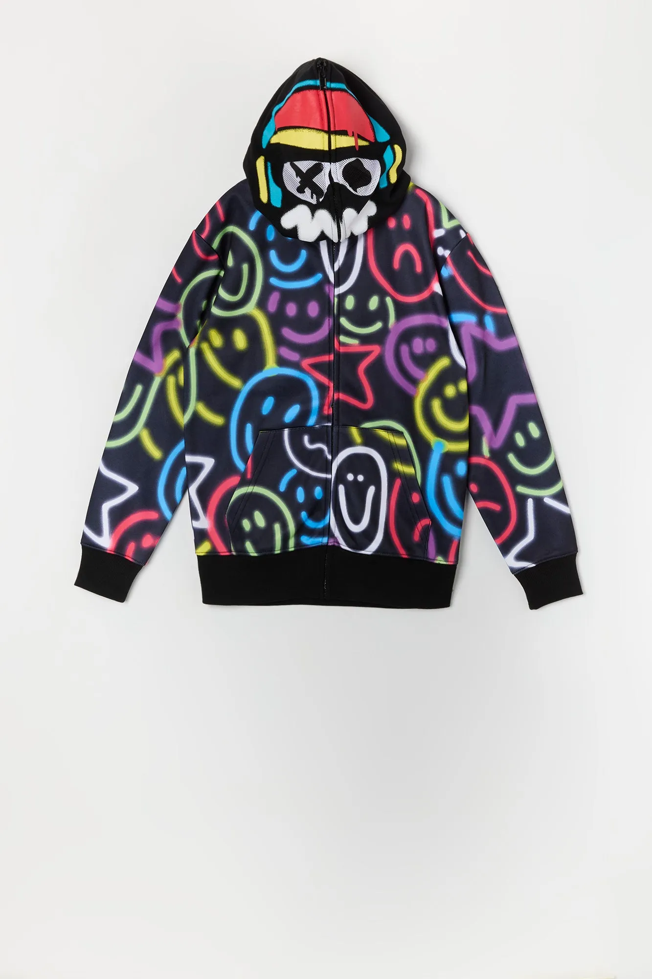 Boys Graffiti Man Print Full Zip Hoodie