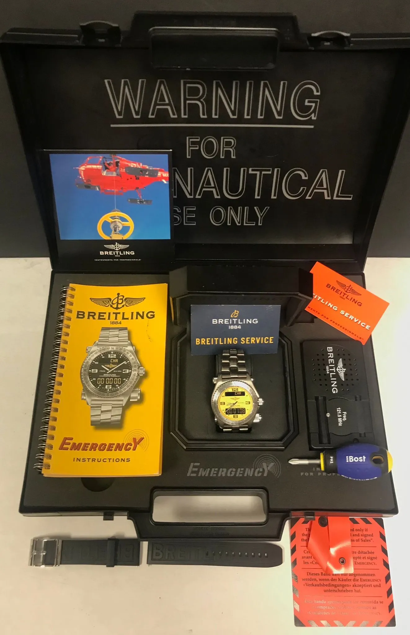 Breitling Emergency E56121.1 Yellow Dial Quartz Men's Watch