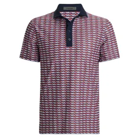 Brick Stripe Tech Pique Polo Cabernet - AW24