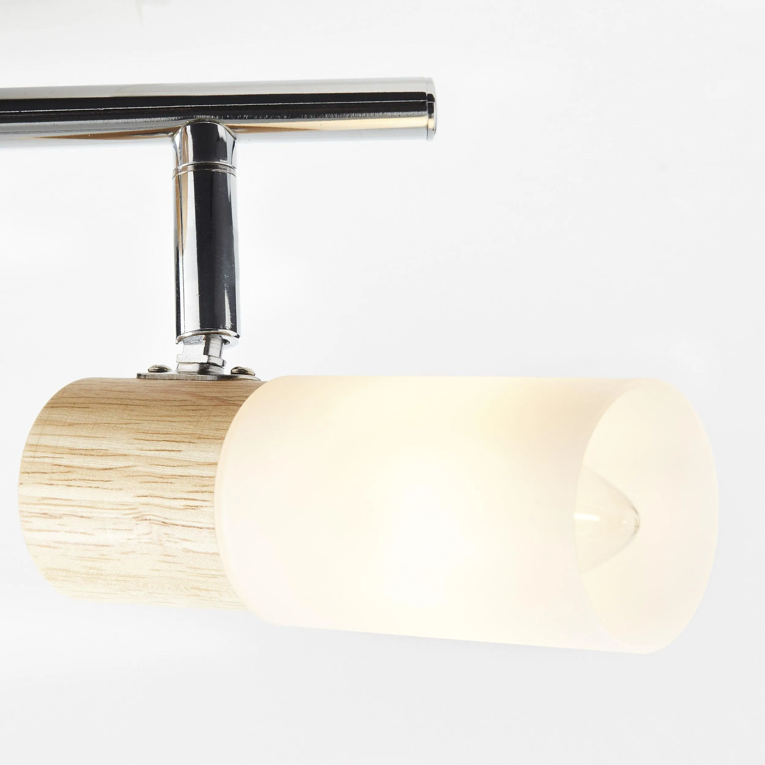 Brilliant 2 Light 7W Babsan Spotlight - Wood Light & White | 51413/50