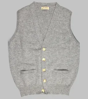 Bryceland's Lambswool Sleeveless Cardigan Grey