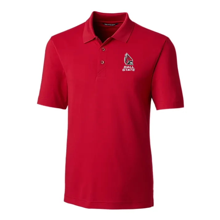 BSU Cardinals Men's Cutter & Buck Forge Stretch Red Polo