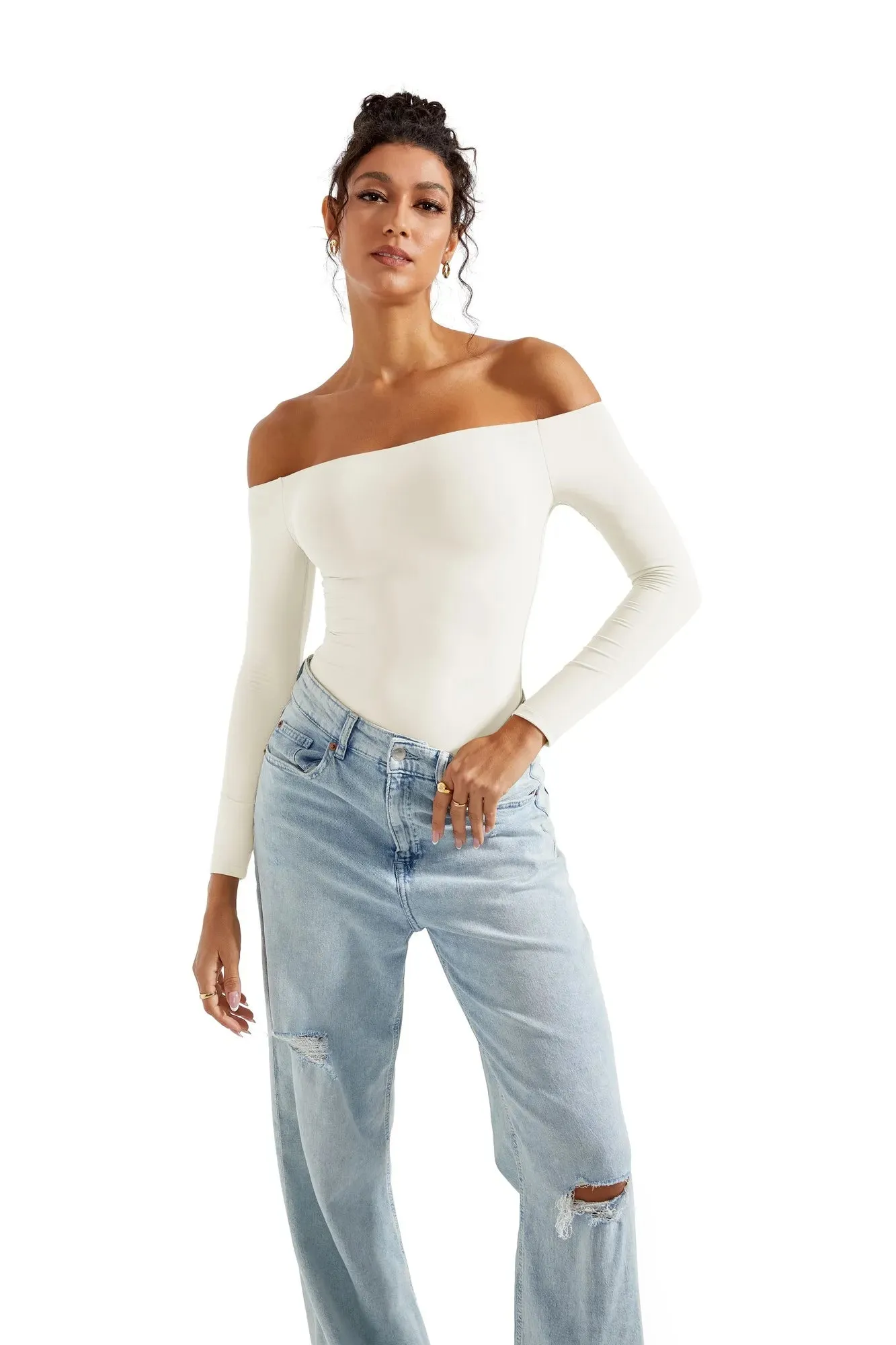 Buttery Soft Off Shoulder Bodysuit - Long Sleeve