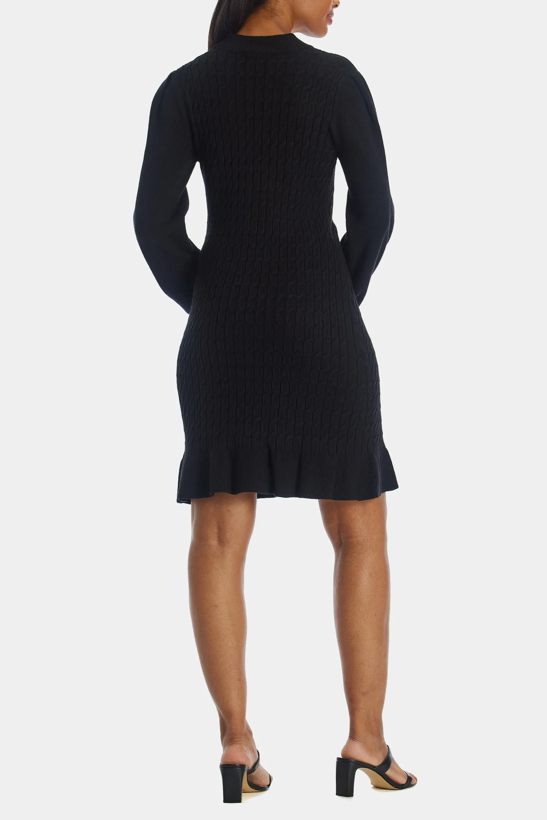 Cable Knit Peplum Sweater Dress