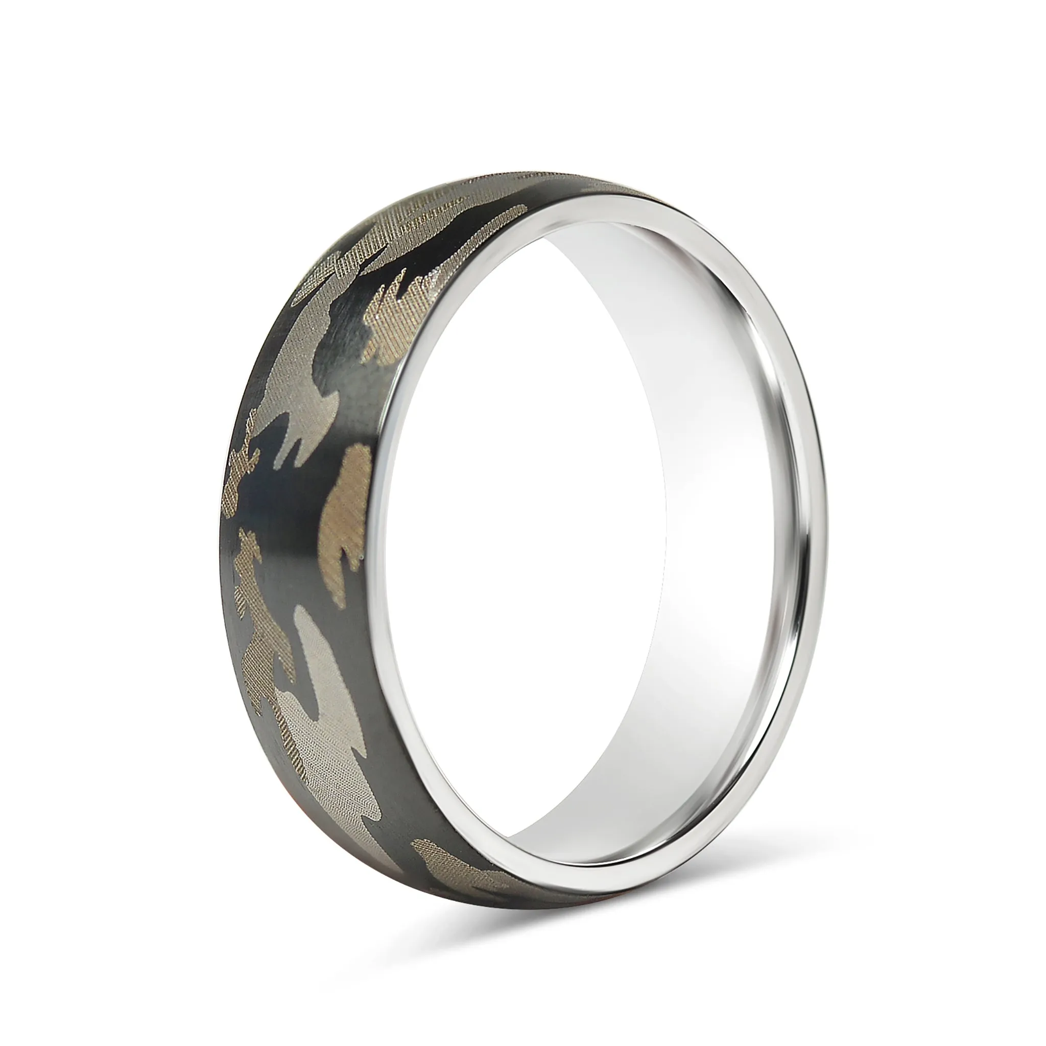 Camouflage Stainless Steel Blank Ring / CFR7017