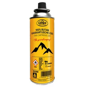 CAMP4 Cartuccia gas 220g. Cartuccia di gas CRV 100% butano