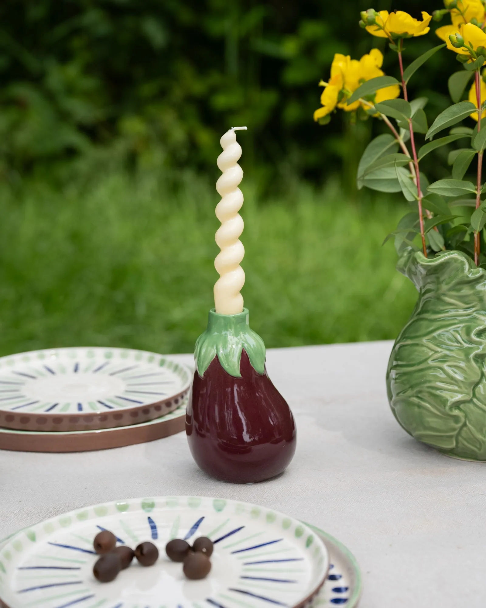 Candle Holder Eggplant