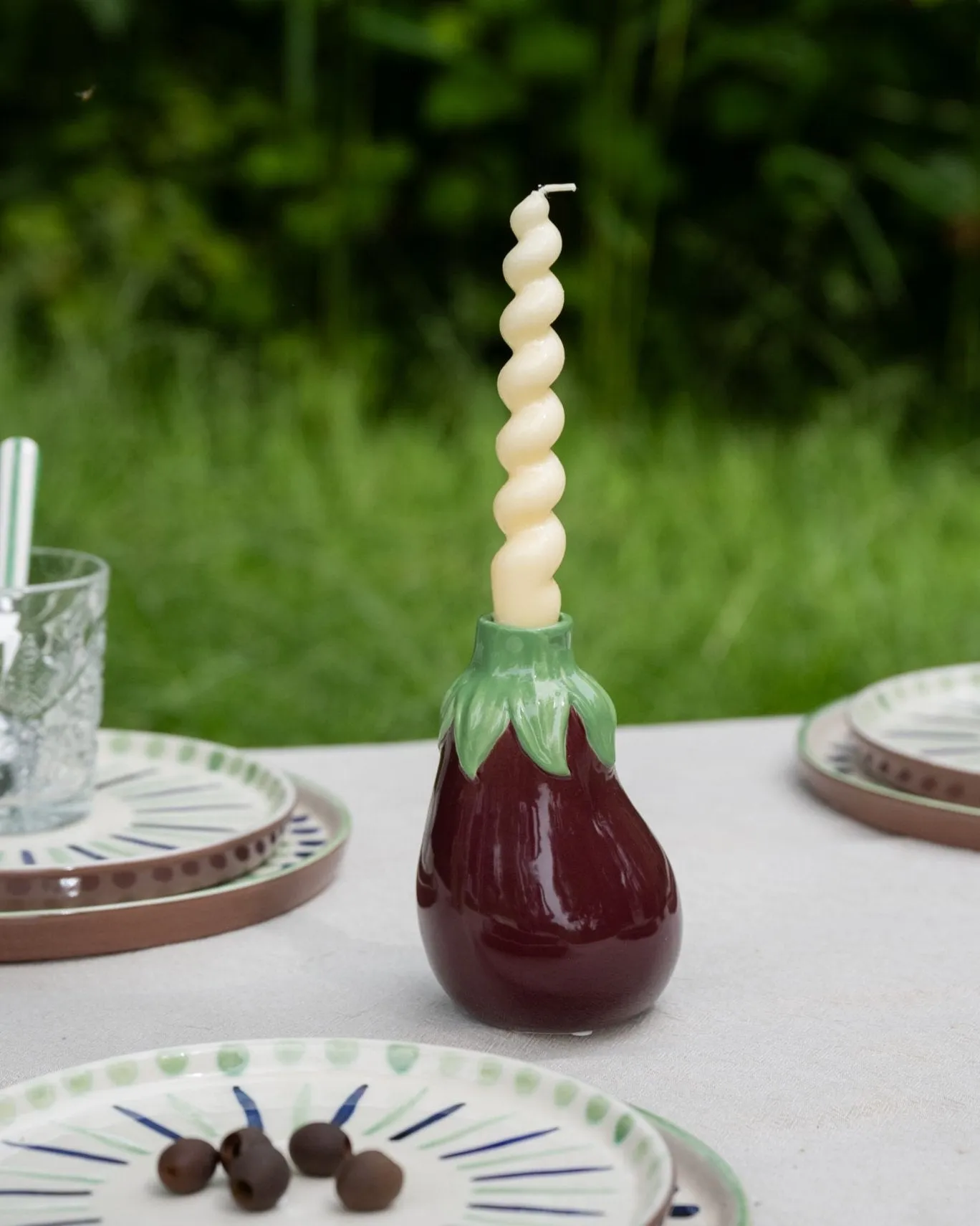 Candle Holder Eggplant