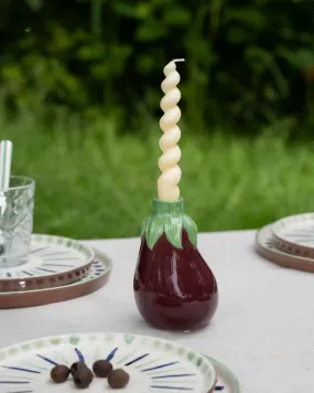 Candle Holder Eggplant