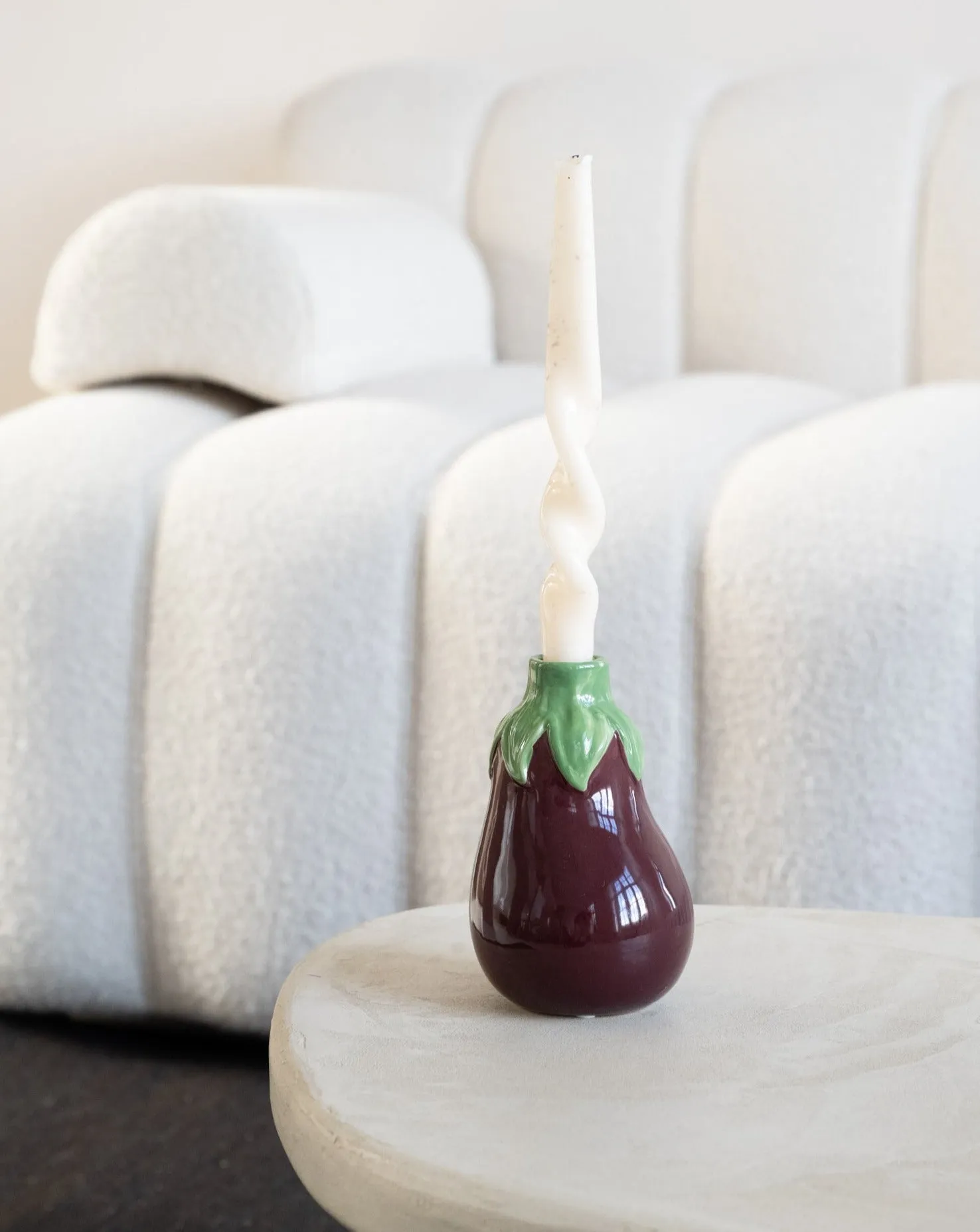 Candle Holder Eggplant