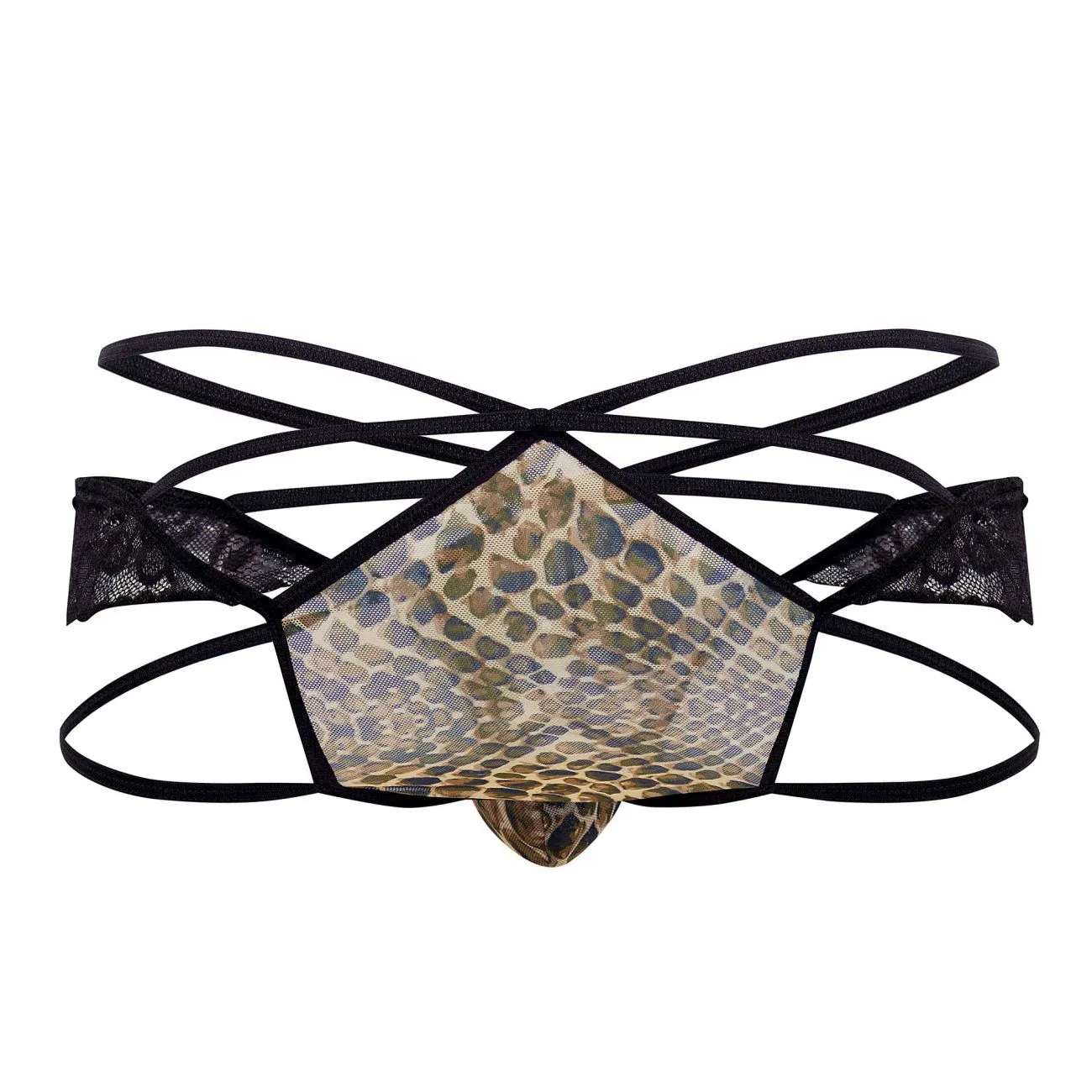 CandyMan 99578 Mesh-Lace Bikini Color Snake Print