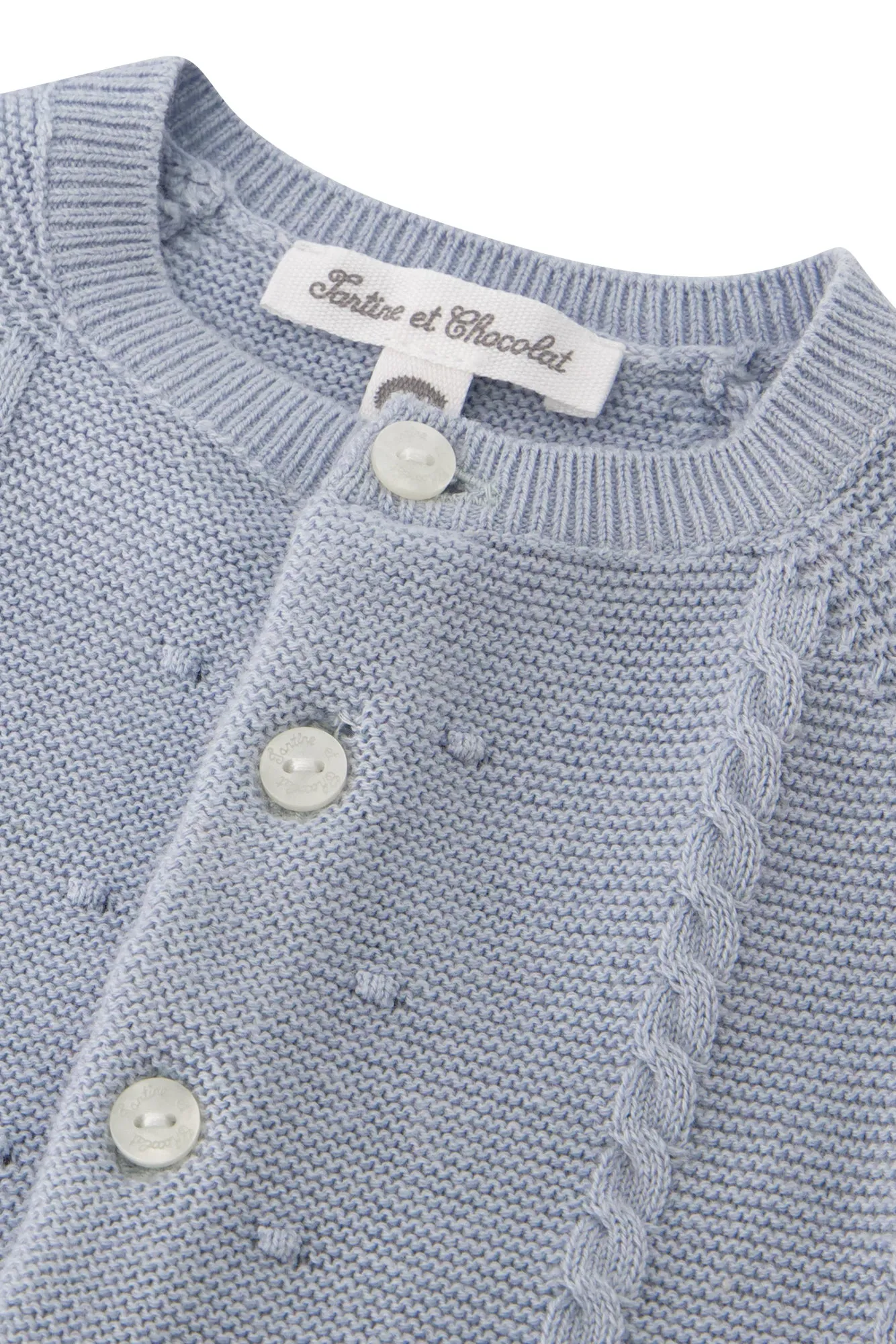 Cardigan - Blue/Grey Cable