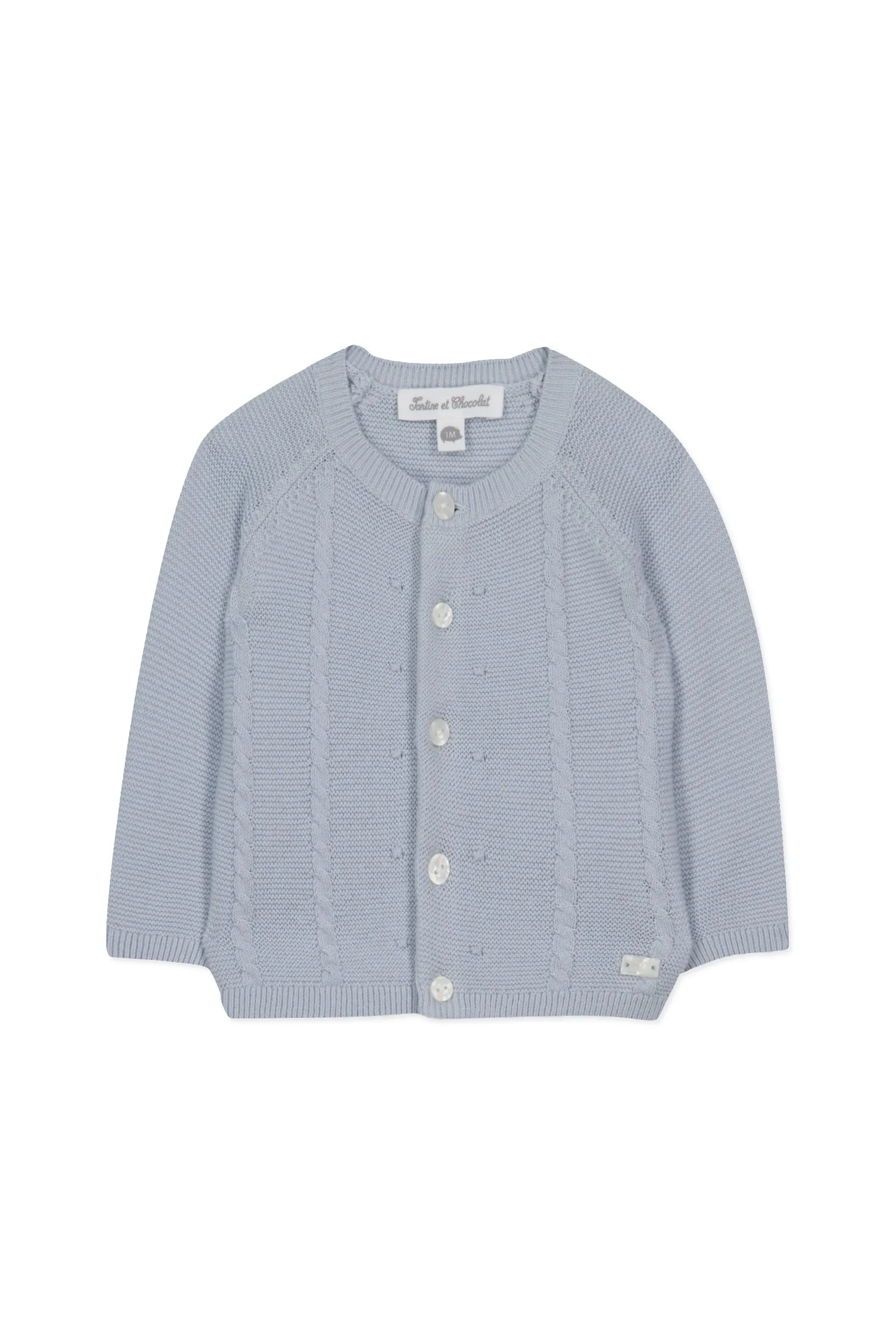 Cardigan - Blue/Grey Cable