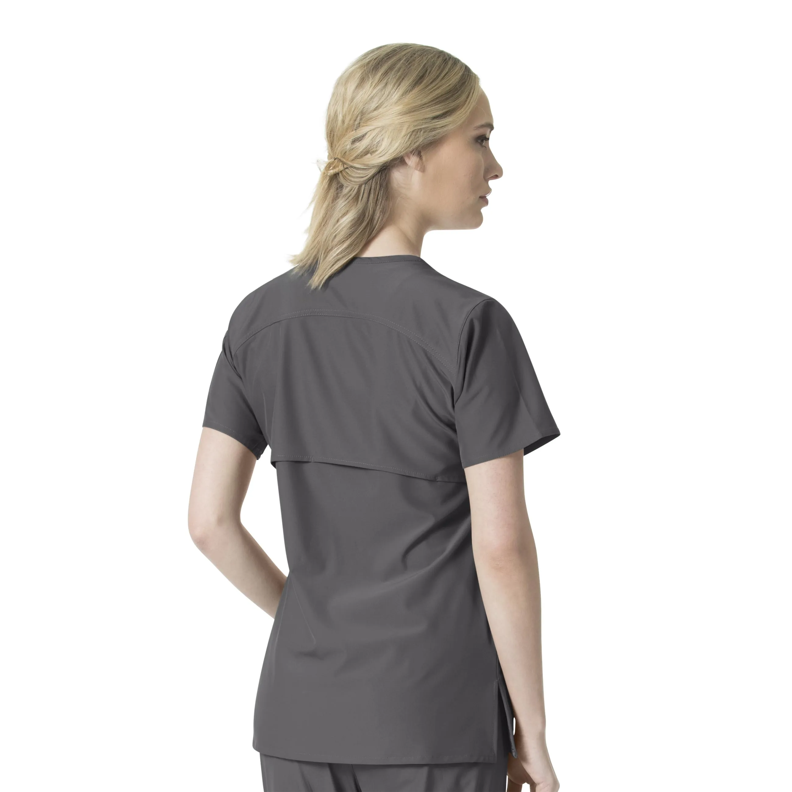 Carhartt Force Liberty Women's Multi-Pocket V-Neck Scrub Top - Pewter