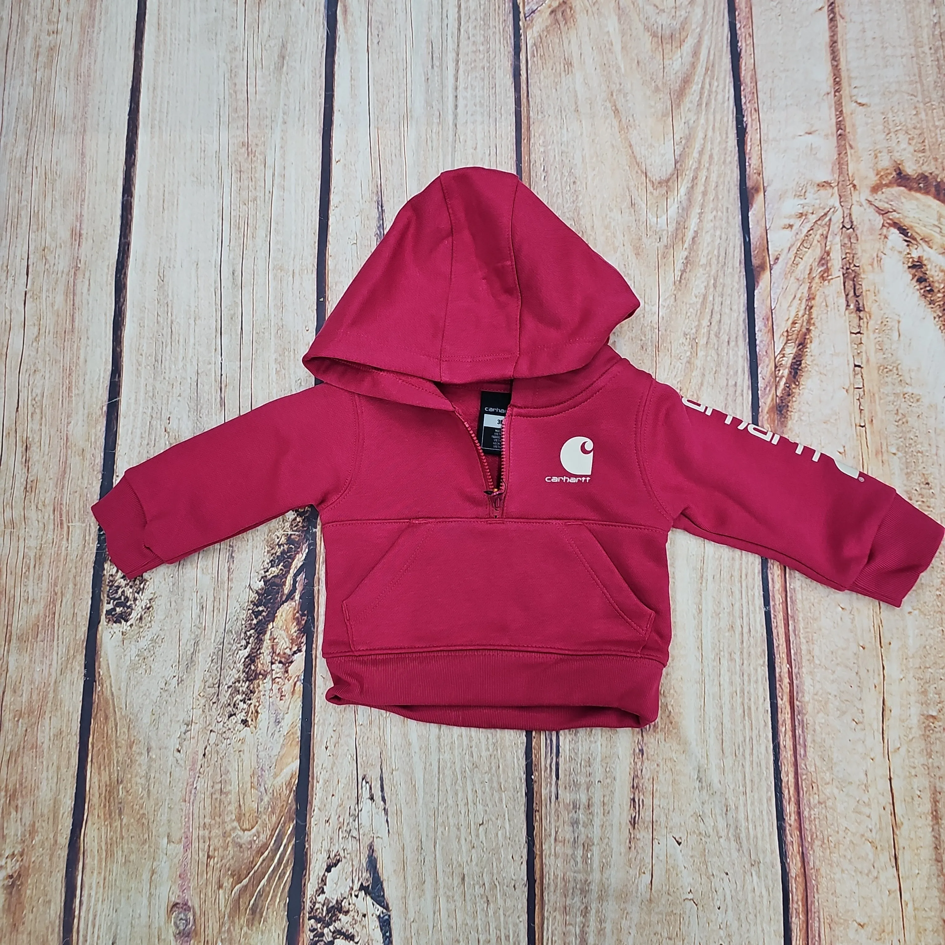 CARHARTT GIRLS LONG SLEEVE HALF ZIP CHERRIES JUBILEE F52