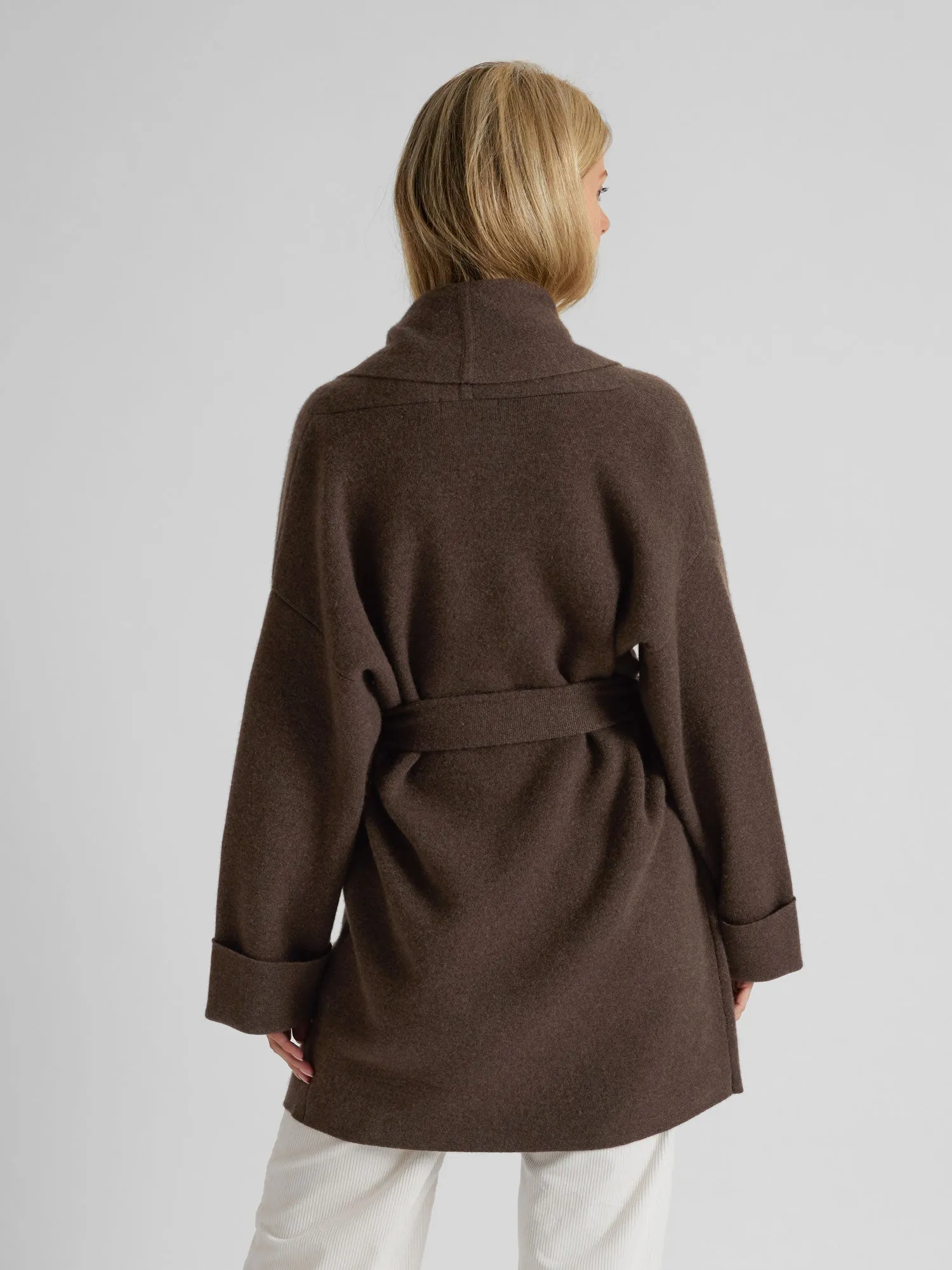 Cashmere coat "Liv" - dark brown