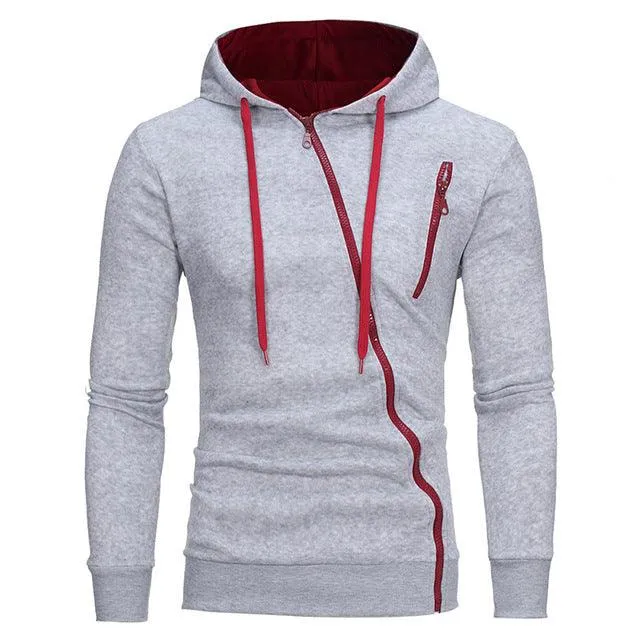 Casual Solid Tracksuit Zipper Hooded Sweatshirt Jacket with Sweatpants Men's Tracksuit