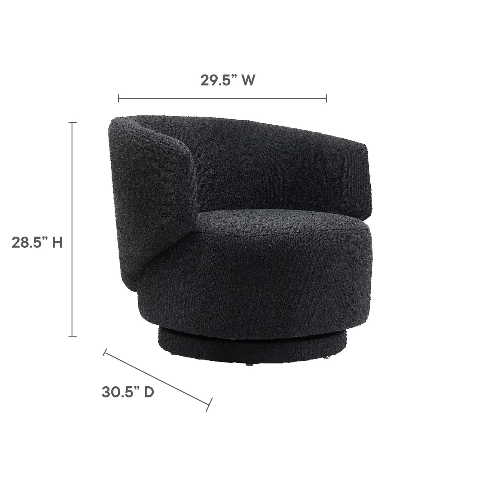 Celestia Boucle Fabric Fabric and Wood Swivel Chair by Modway