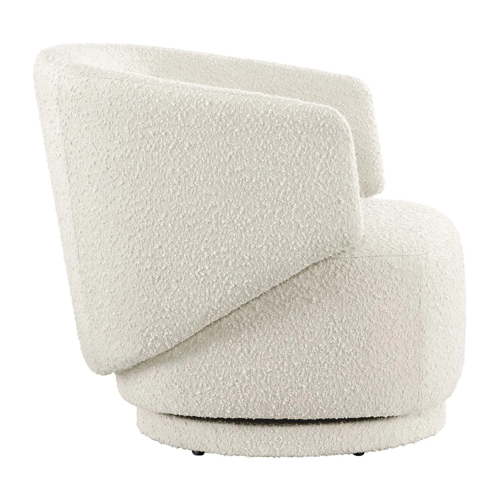 Celestia Boucle Fabric Fabric and Wood Swivel Chair by Modway