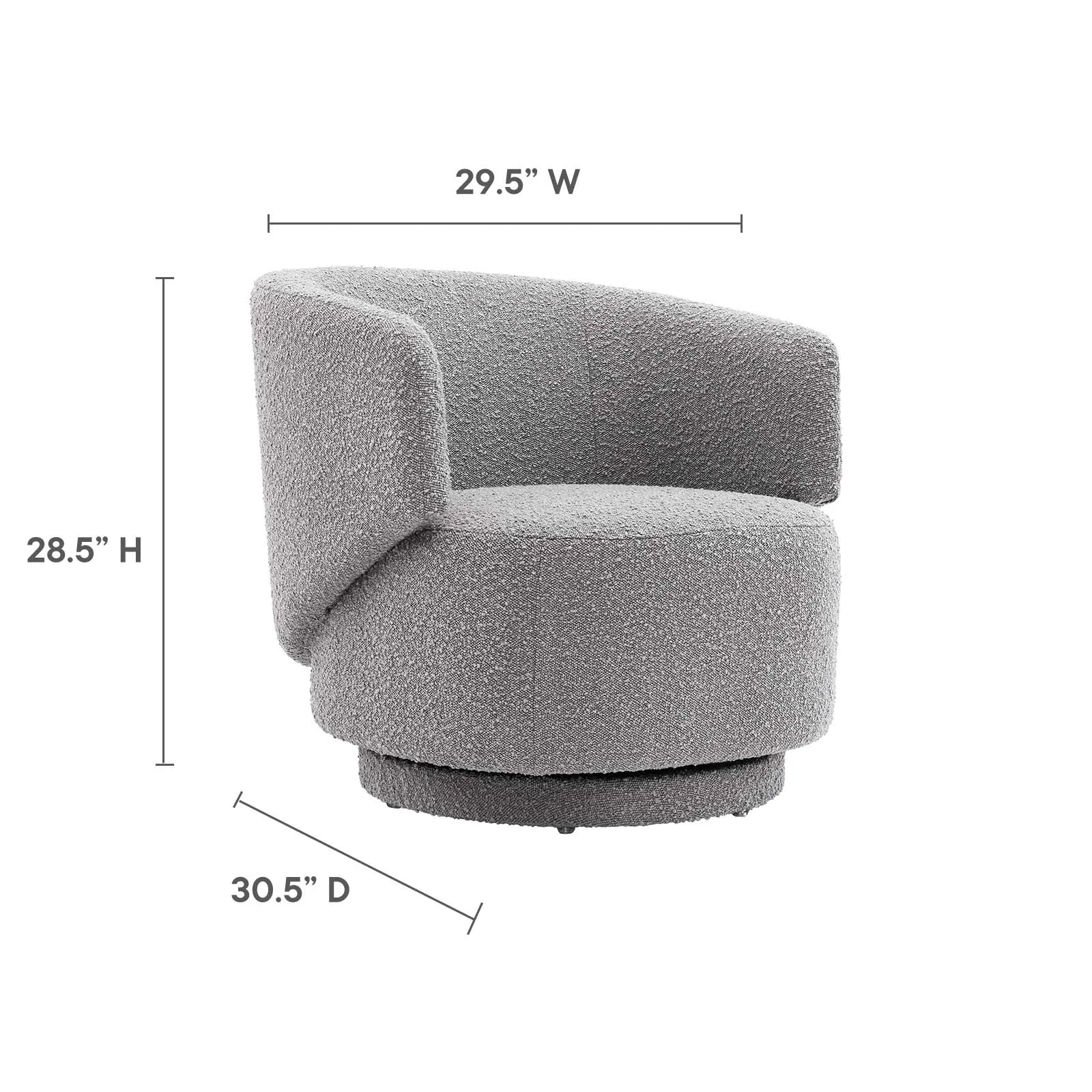 Celestia Boucle Fabric Fabric and Wood Swivel Chair by Modway