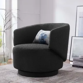 Celestia Boucle Fabric Fabric and Wood Swivel Chair by Modway