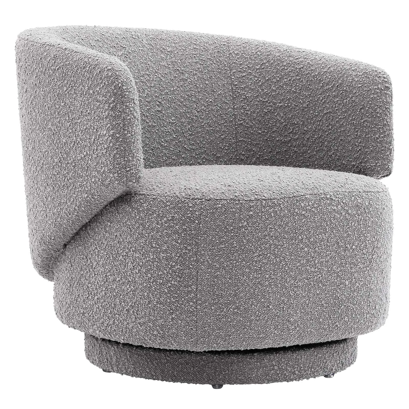 Celestia Boucle Fabric Fabric and Wood Swivel Chair by Modway