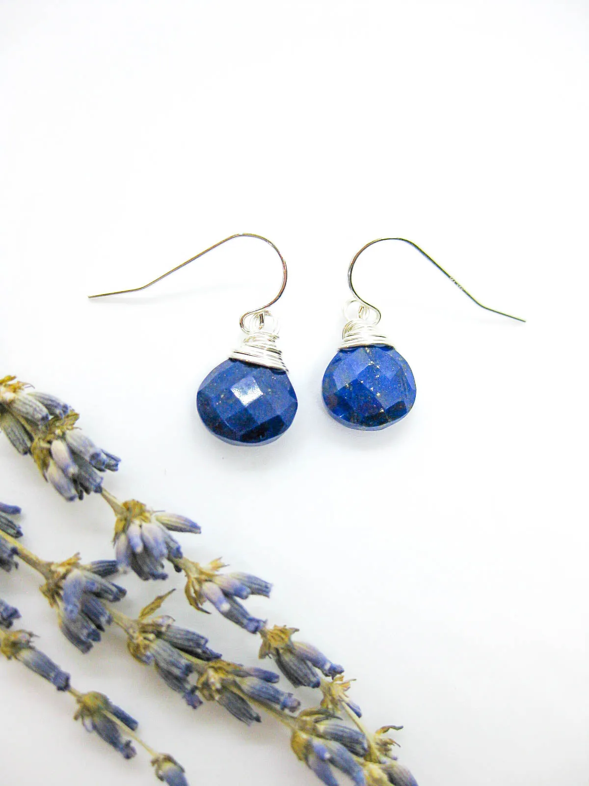 Chamomile: Lapis Earrings - e705