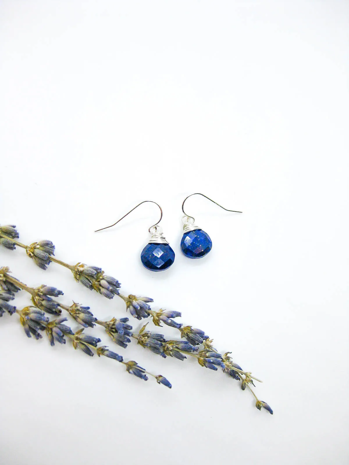 Chamomile: Lapis Earrings - e705